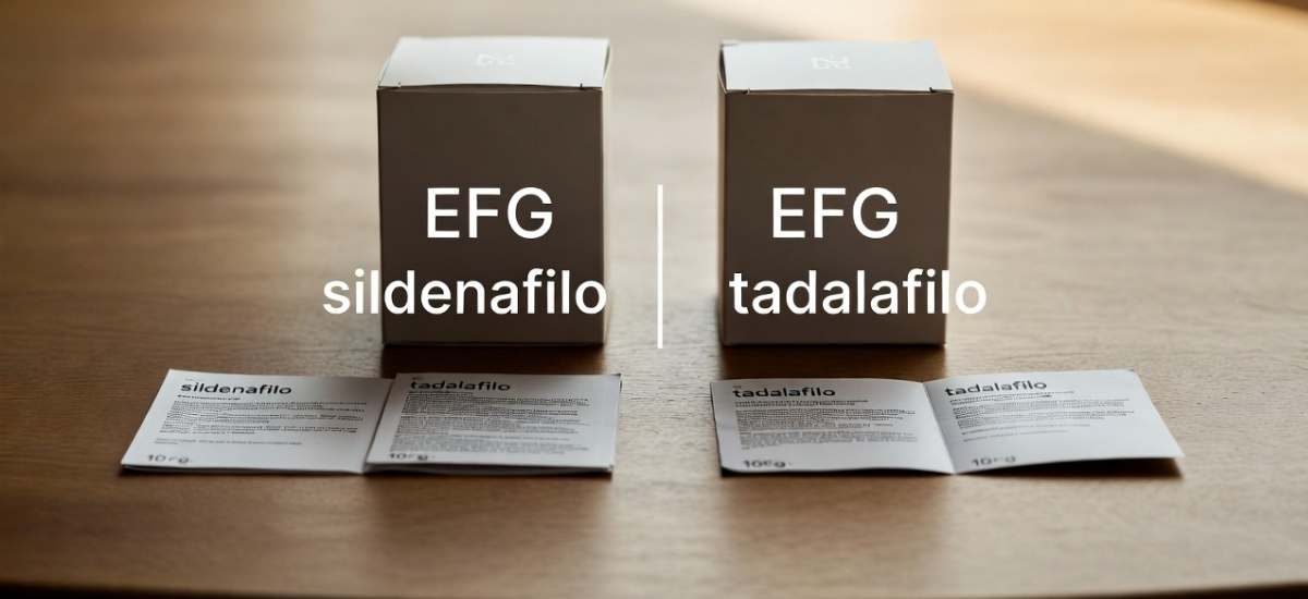 Generici per la disfunzione erettile: cosa sapere su sildenafil, tadalafil e la dicitura EFG
